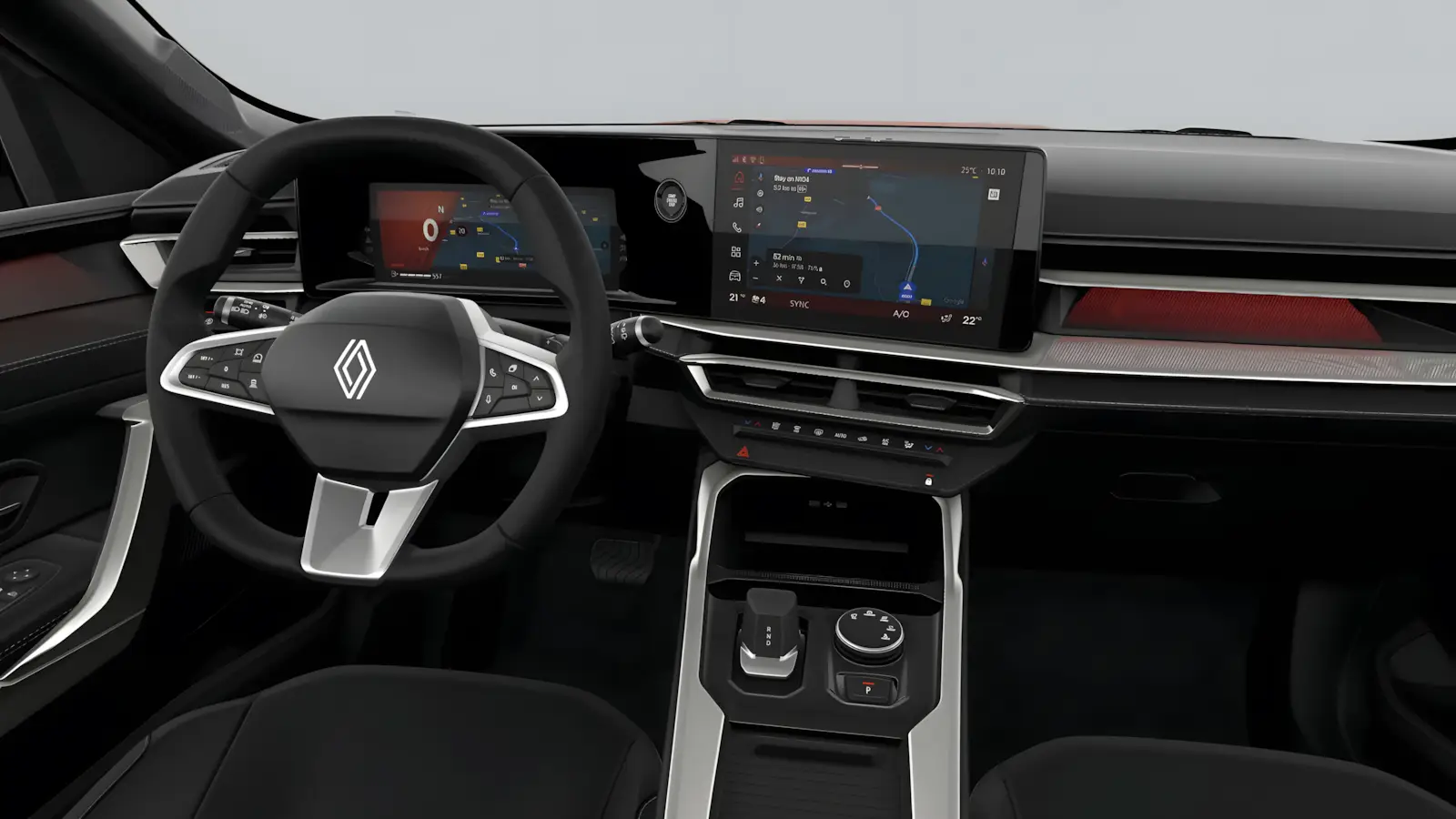 Interior Boreal Techno com painel digital 10 polegadas e sistema Google