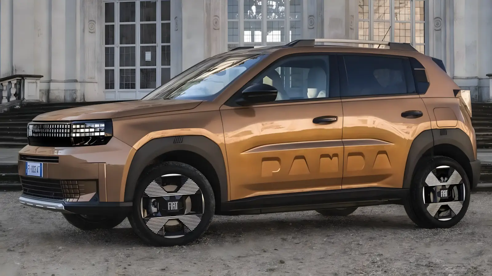 Fiat Grande Panda europeu visto de frente mostrando novo design quadrado