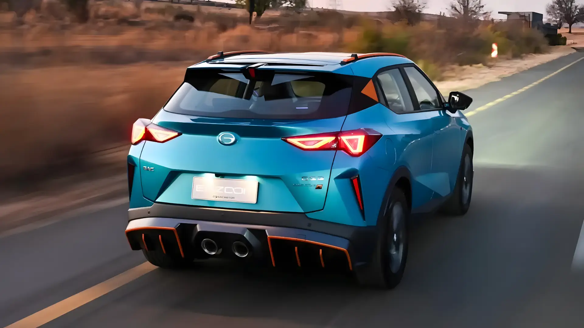 Vista traseira do GAC GS3 mostrando lanternas LED