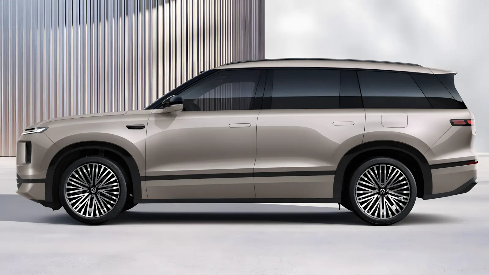 Perfil lateral do Volkswagen ID.Era 9X com suas dimens&otilde;es de 5,2 metros