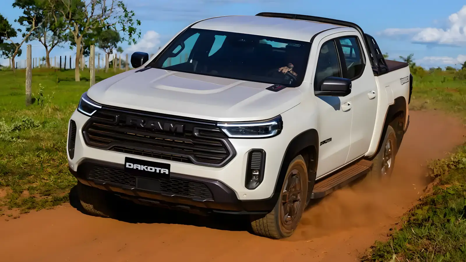 Ram Dakota 2026 vers&atilde;o Warlock com grade escurecida e rodas de 17 polegadas